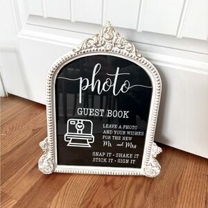 White Wedding Signage for Photo Booth Picture Frame